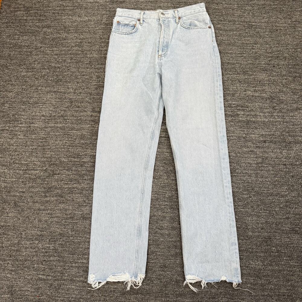 Agolde 90s Pinch Jeans Women 27 Blue High Rise Straight Distressed Denim Cotton